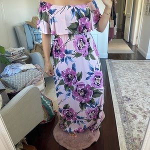 Pink Blush floral maxi dress